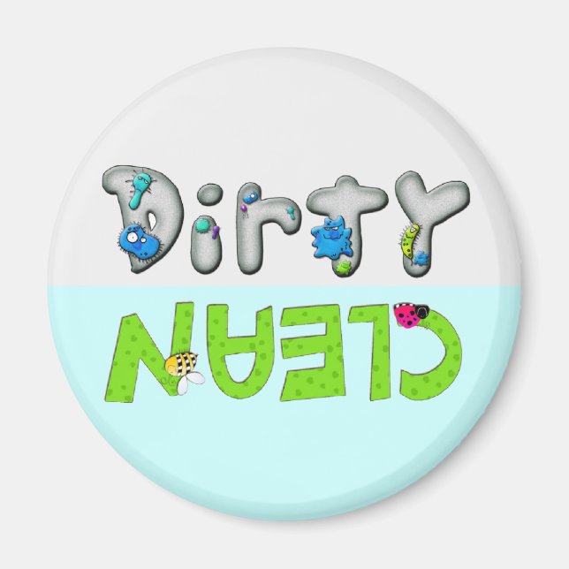 Kryp och Germ Clean Dirty Dishwasher Magnet (Framsidan)