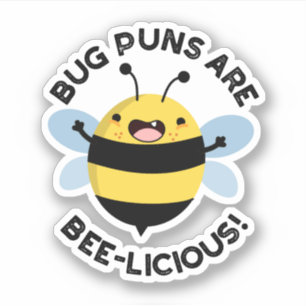 Kryp Puns är Bee-licious Bee Pun Klistermärken