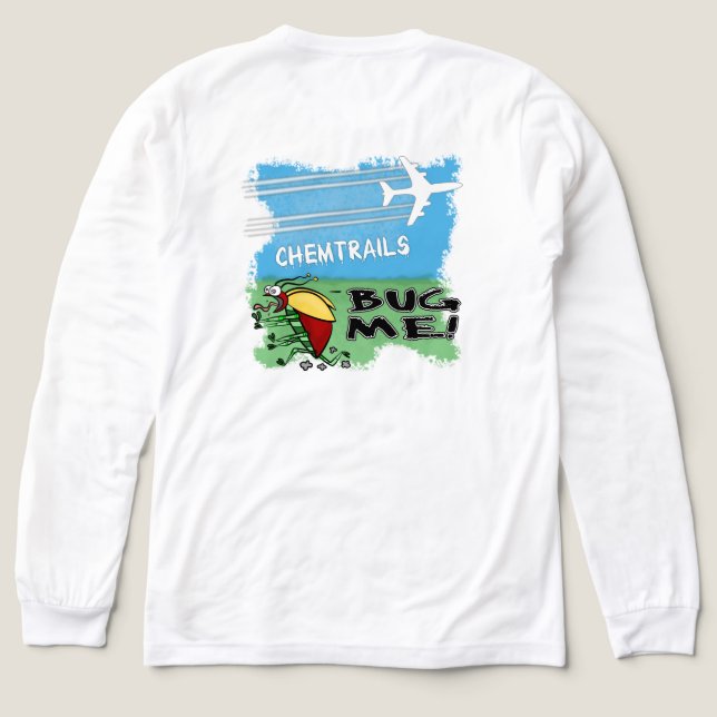 Kryp springer iväg från chemtrail flygplan tee (Design baksida)