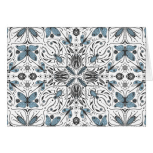 Kryp, svart och blå hälsningskort