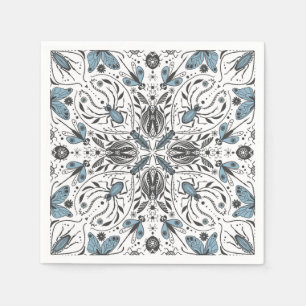 Kryp, svart och blå pappersservett