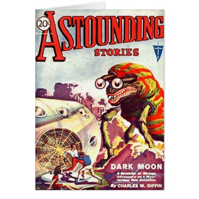 Kryp synat månemonster hälsningskort (Framsidan)