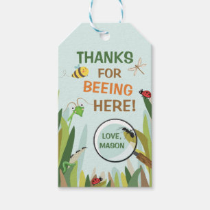 Kryp Tack-favoritmärken Insektra utomhusfödelsedag Presentetikett