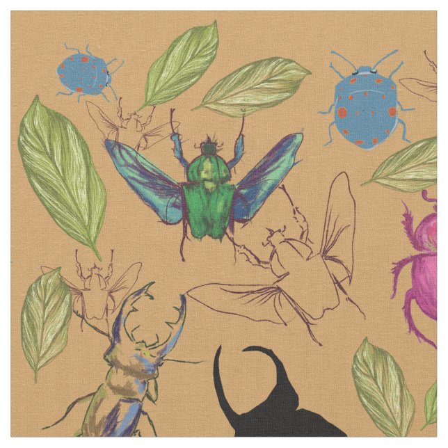 Kryp vacker Mönster  Tyg (Närbild)