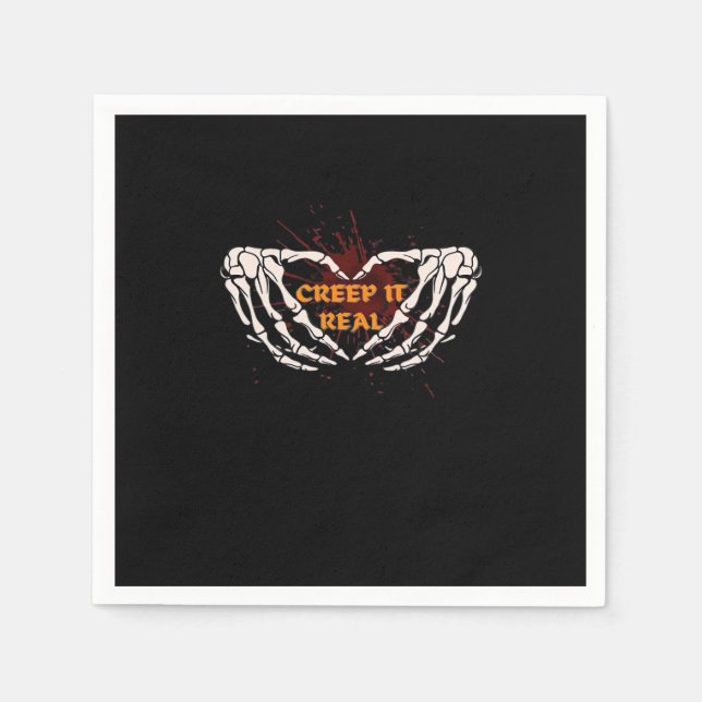 Krypa på det, Skeleton Händer visar hjärta Pappersservett (Framsidan)