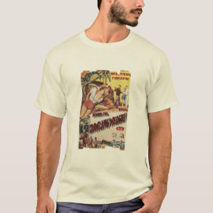 krypa wedgie för retro filmaffisch för fasa 1950 t shirt
