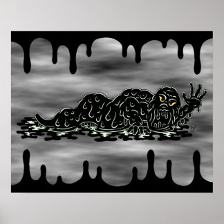 Krypande Slim Gigan Weird Skräckkonst Poster