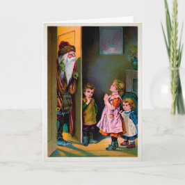 Krypande tomten med Helgdag Children Card Helgkort