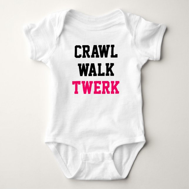 Krypandet går den Twerk babyrankan Tee Shirt (Framsida)
