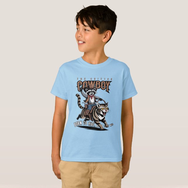 Krypdjuret cowboy (Lt. mode) | Barn T Shirt (Hel framsida)