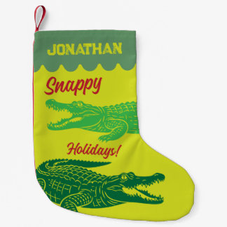 Krypdyr Alligator Barn Barn Anpassat Namn Pojke Liten Julstrumpa