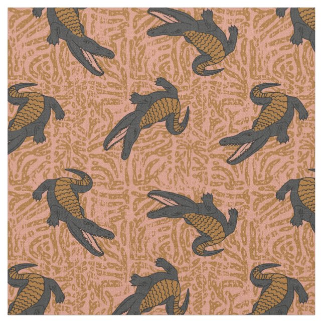 krypdyr alligator rost  tyg (Närbild)