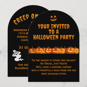 Krypning över inbjudan till Halloween fest