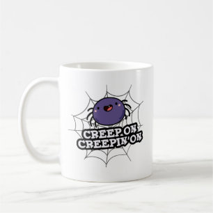 Krypning på Creepin på en funtiv spider Pun Kaffemugg