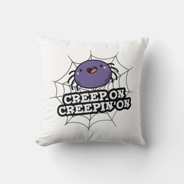 Krypning på Creepin på en funtiv spider Pun Kudde (Framsida)
