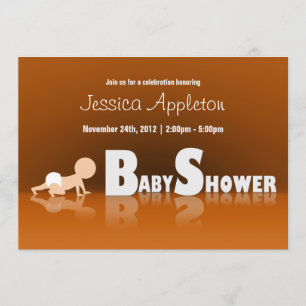 Kryps inbjudningar för babyreflexionsbaby shower