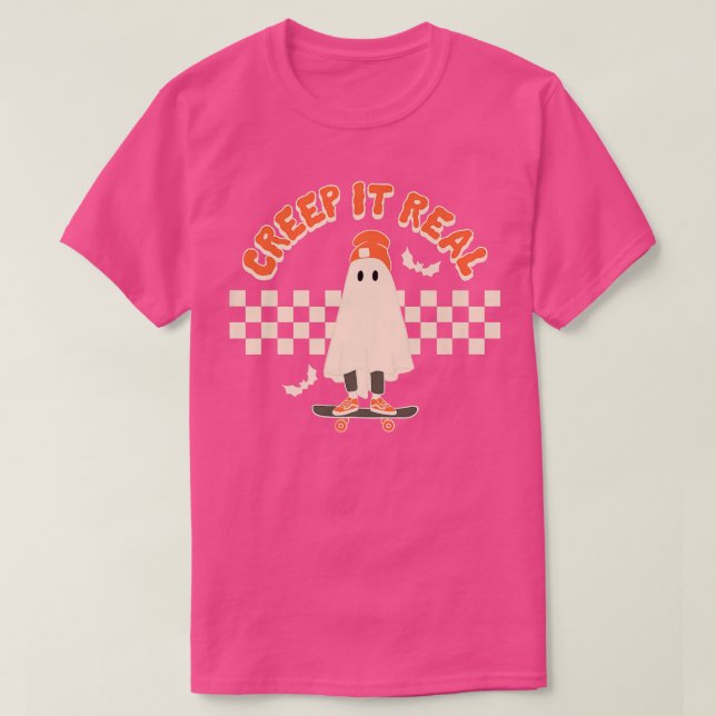 Kryptera den riktiga Ghost Halloween-högsäsong T Shirt (Design framsida)