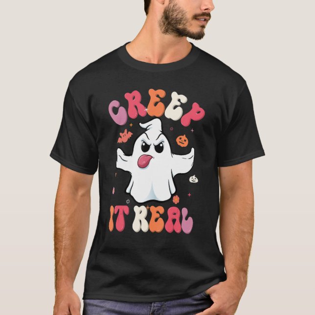 Kryptera den riktiga Halloween-ghost Kids Boys Gir T Shirt (Framsida)
