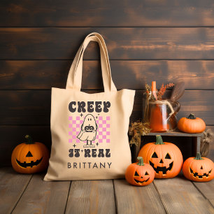 Kryptera den riktiga Retro Groovy Halloween Tygkasse