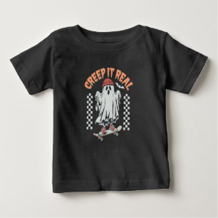 Kryptera den riktiga Retro Halloween Skate Ghost T Shirt