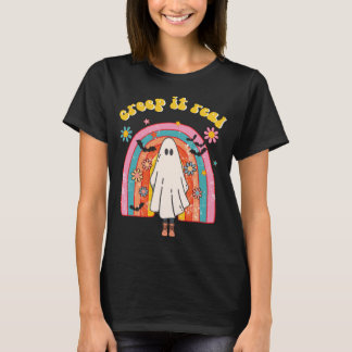 Kryptera den riktiga Retro Rainbow Halloween T Shirt