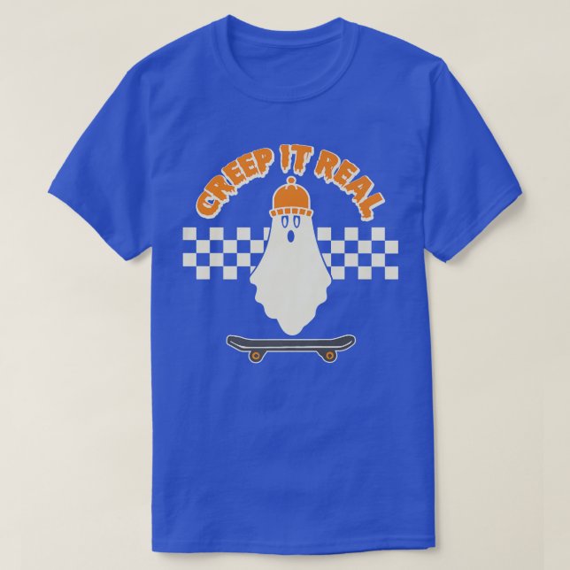 Kryptera den riktigt funny Ghost Skater Boy Skateb T Shirt (Design framsida)