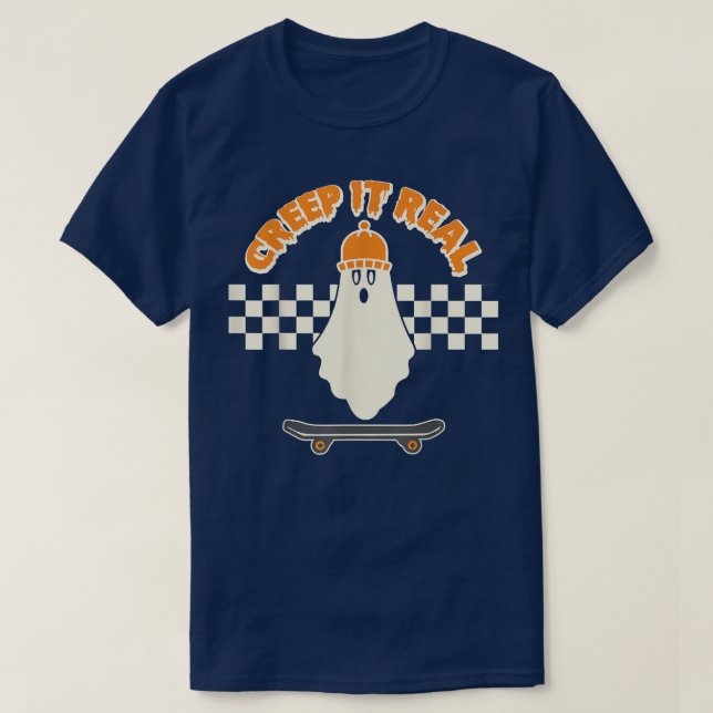 Kryptera den riktigt funny Ghost Skater Boy Skateb T Shirt (Design framsida)