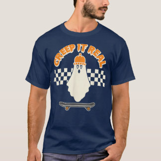 Kryptera den riktigt funny Ghost Skater Boy Skateb T Shirt