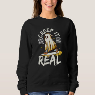 Kryptera det i Halloween Creepin Ghost Boy Girl T Shirt