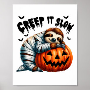 Kryptera det långsammare kute Sloth Mummy Jack o l Poster