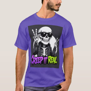 Kryptera det reellt - Coola Skeleton Halloween T Shirt