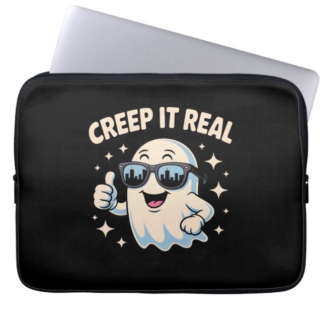 Kryptera det reellt, Cute Halloween Ghost Laptop Fodral (Framsidan)