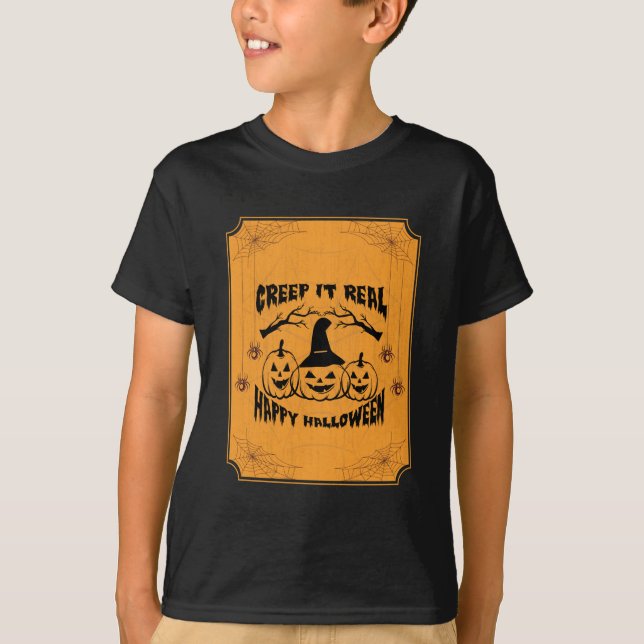 Kryptera det reellt, Happy halloween T Shirt (Framsida)