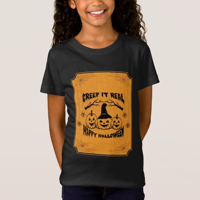Kryptera det reellt, Happy halloween T Shirt (Framsida)