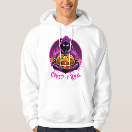 Kryptera det reellt, skräckillustration Halloween Hoodie