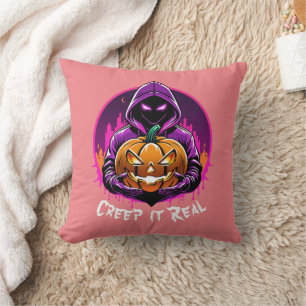 Kryptera det reellt, skräckillustration Halloween Kudde