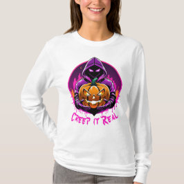 Kryptera det reellt, skräckillustration Halloween T Shirt