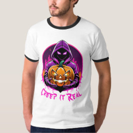 Kryptera det reellt, skräckillustration Halloween T Shirt