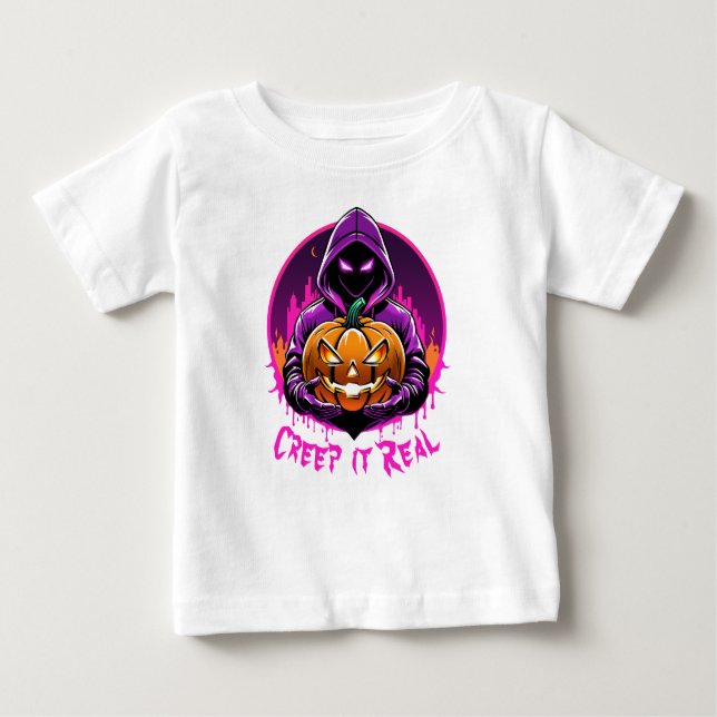 Kryptera det reellt, skräckillustration Halloween T Shirt (Framsida)