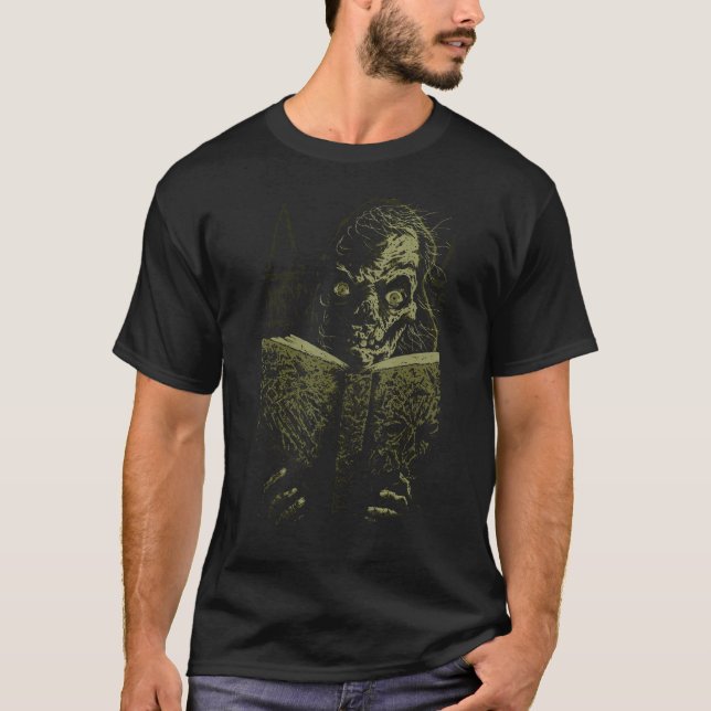 Kryptera döda zombie-sagor från bok från ondskan b t shirt (Framsida)