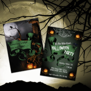 Kryptera något Wicked Halloween-inbjudan Inbjudningar