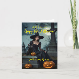 Krypterande Chic Halloween-mappad inbjudan