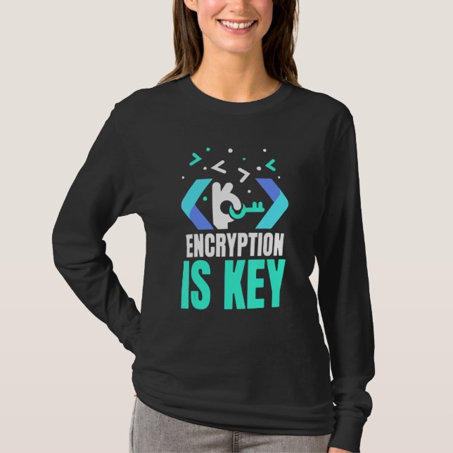 Kryptering Är Nyckel Kodning Ordalag Programmerare T Shirt (Framsida)