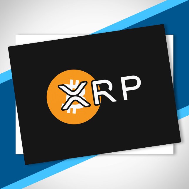 Krypteringsnota XRP över bitmynts kryptovalutaswap Vykort (Skapare uppladdad)