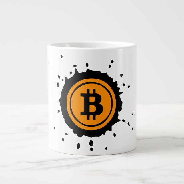 Krypteringsvaluta för Bitcoin Logotyp Jumbo Mugg (Framsidan)