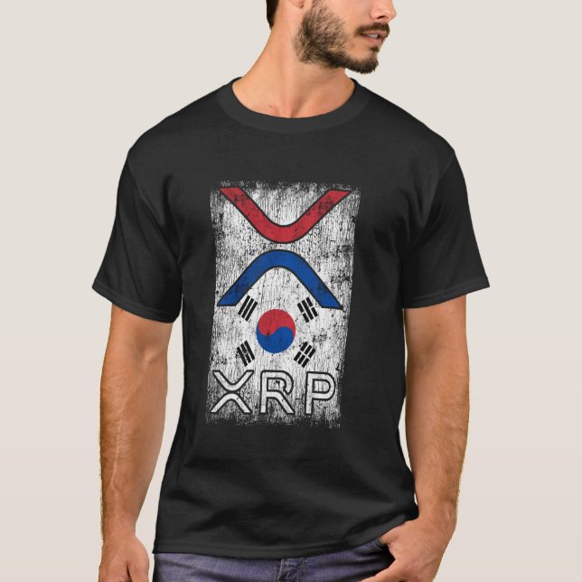 Krypteringsvaluta - XRP-kryptovaluta - Koreanska F T Shirt (Framsida)