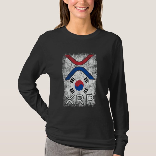 Krypteringsvaluta - XRP-kryptovaluta - Koreanska F T Shirt (Framsida)