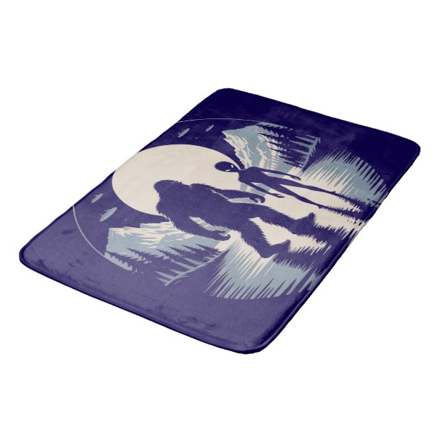 Kryptid Alien UFO Bigfoot Paranormal Art  Badrumsmatta (Vinklad)