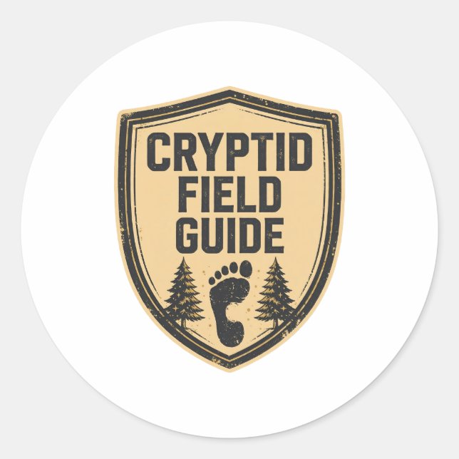 Kryptid fältguide märke dekal (Framsida)