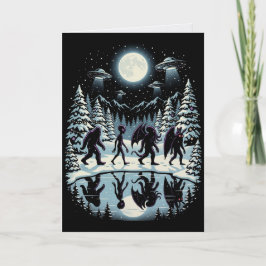 Kryptid jul Bigfoot Mothman Cthulhu-kort Kort